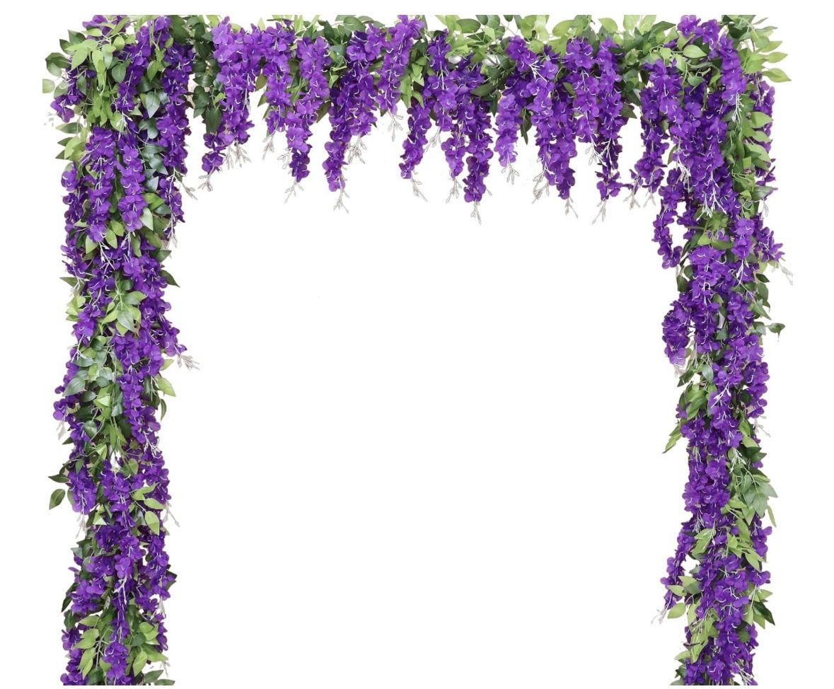 Wisteria artificial Flowers Garland-purple