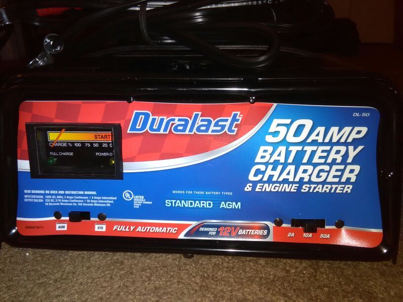 Duralast 50 amp Battery Charger Engine Starter for Sale in Phoenix AZ OfferUp