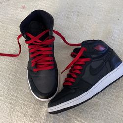 Jorden 1 Black Satin Gym Red