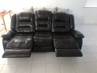 Lather Sofa Recliner (Electric Remote)