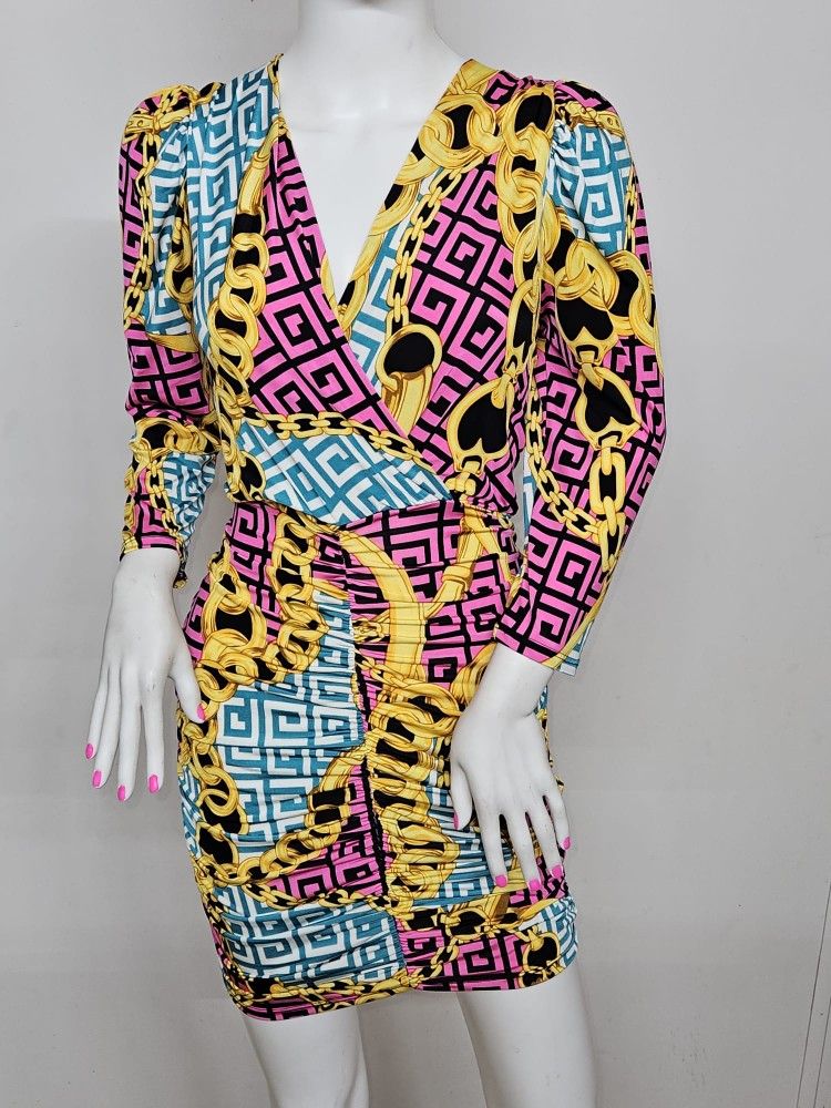 NWOT Multi Color Mini Party Dress Size Large