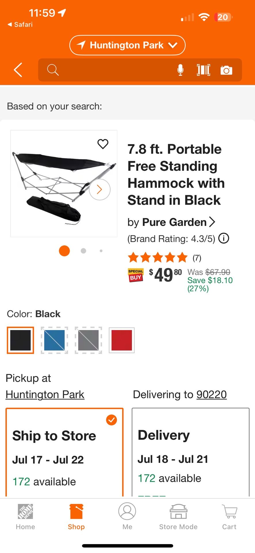 Portable Hammock $35