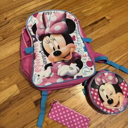 A real nice condition, Minnie mouse backpack with additional purses