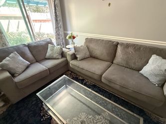 Altari 3-Seat and one 2 seat Couch for Living Room, Alloy