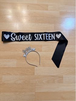 Sweet 16 Birthday Sash & Tiara Set with Pin