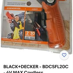 BLACK+DECKER - BDCSFL20C
- 4V MAX Cordless
Screwdriver with LED Light