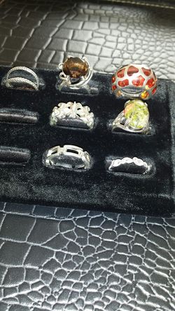 Quality vintage sterling silver ring lot
