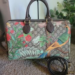GG Supreme Monogram Tian Medium Boston Beige Multicolor