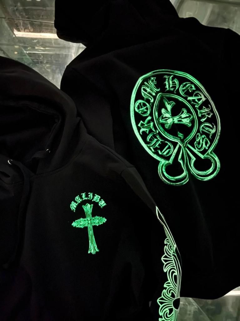 Chrome Hearts Horseshoe Prints Glow in the dark Hoodie In Black for Sale in Pompano Beach FL OfferUp