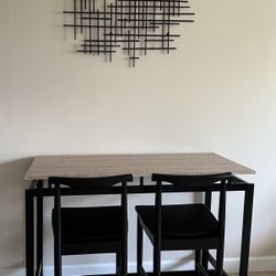 Dining Table With 2 Chairs + Wall Art