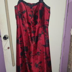 Red & Black Flower Dress