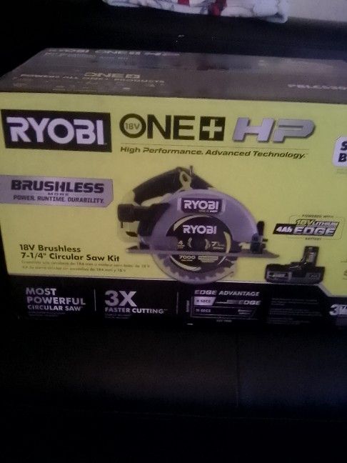 Ryobi 18 V Brushless Circular Saw Set With Battery And Charger Brand New