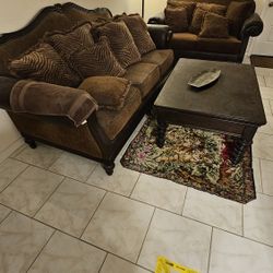 Key Town Truffle Sofa Love Seat & Coffee Table