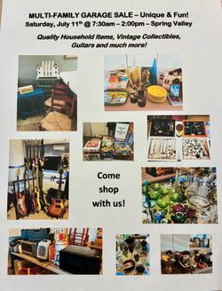 Multi-Family Garage Sale Quality Household, Vintage Collectibles, Guitars & More!