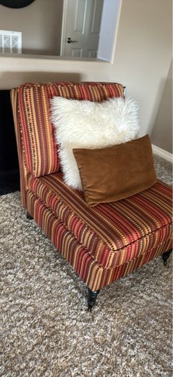 Striped Upholstered Accent Slipper Chair