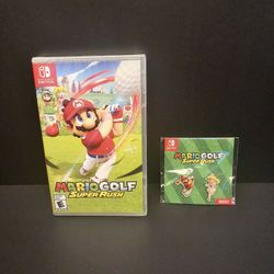 Brand New and Sealed - Mario Golf: Super Rush (Nintendo Switch) + Promo Pin Set