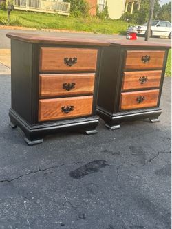 Refinished Solid Wood Nightstands