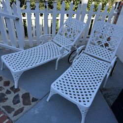 Vintage Cast-Iron Pool Recliners ($100 OBO)