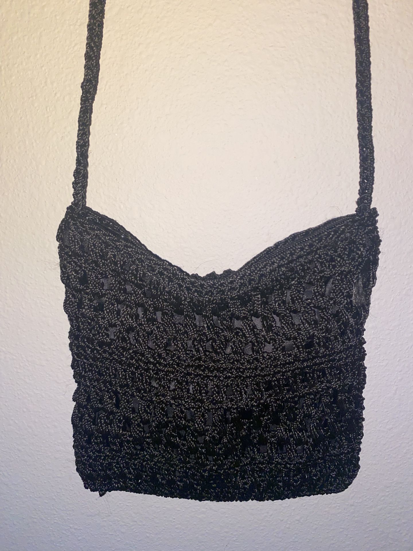 Black Crochet Shoulder Bag
