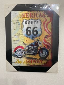 Route 66 3D Poster Wall Art Decor Framed