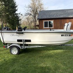 13’ Fiberglass Open Hull Fishing Boat