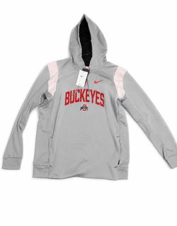 Nike Therma-FIT Ohio State Buckeyes On-Field Gray Pullover Hoodie Men's L