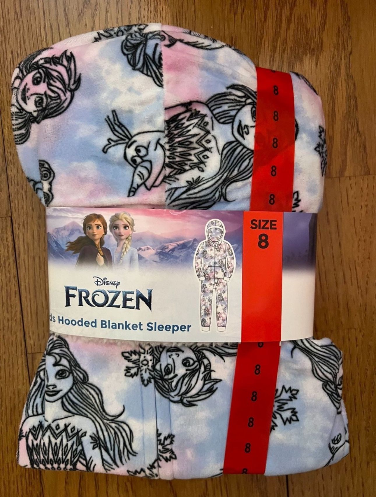 Disney, Frozen Princess Anna And Elsa Kids Hooded Blanket Sleeper Pajama