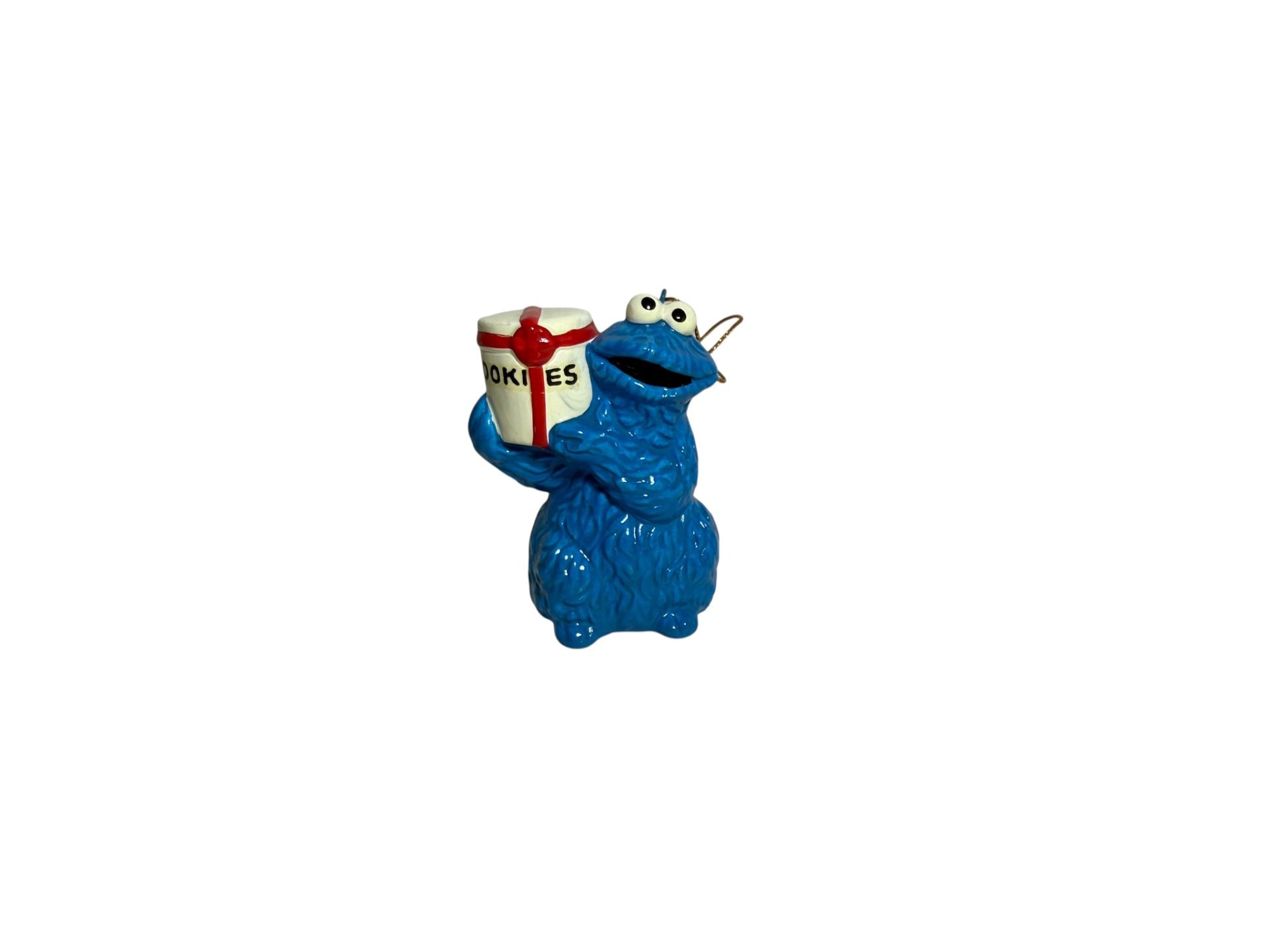 Vintage Muppets Sesame Cookie Monster Ceramic Ornament AS IS