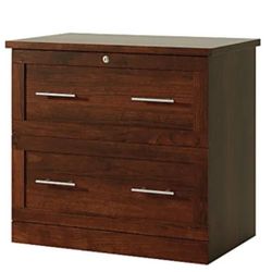 Realspace 2 drawer lateral file cabinet Mulled Cherry