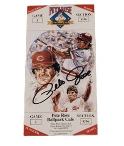 Pete Rose Ballpark Cafe Inaugural Season Ticket Promo Card Autographed Near Mint