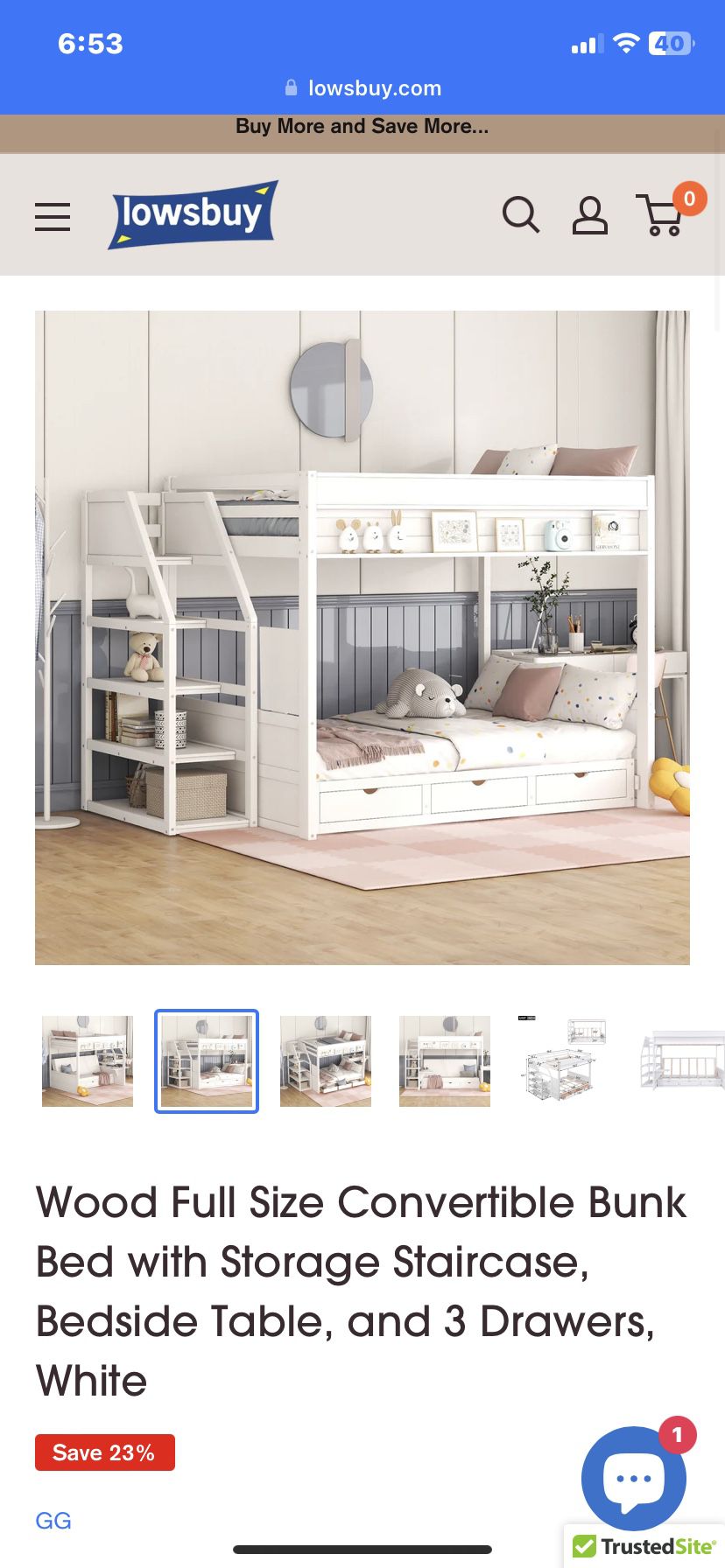 Full loft Bed With Convertible F Bed To Sofá