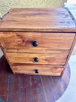 3 Drawer Wooden Desktop Bedside Organizer