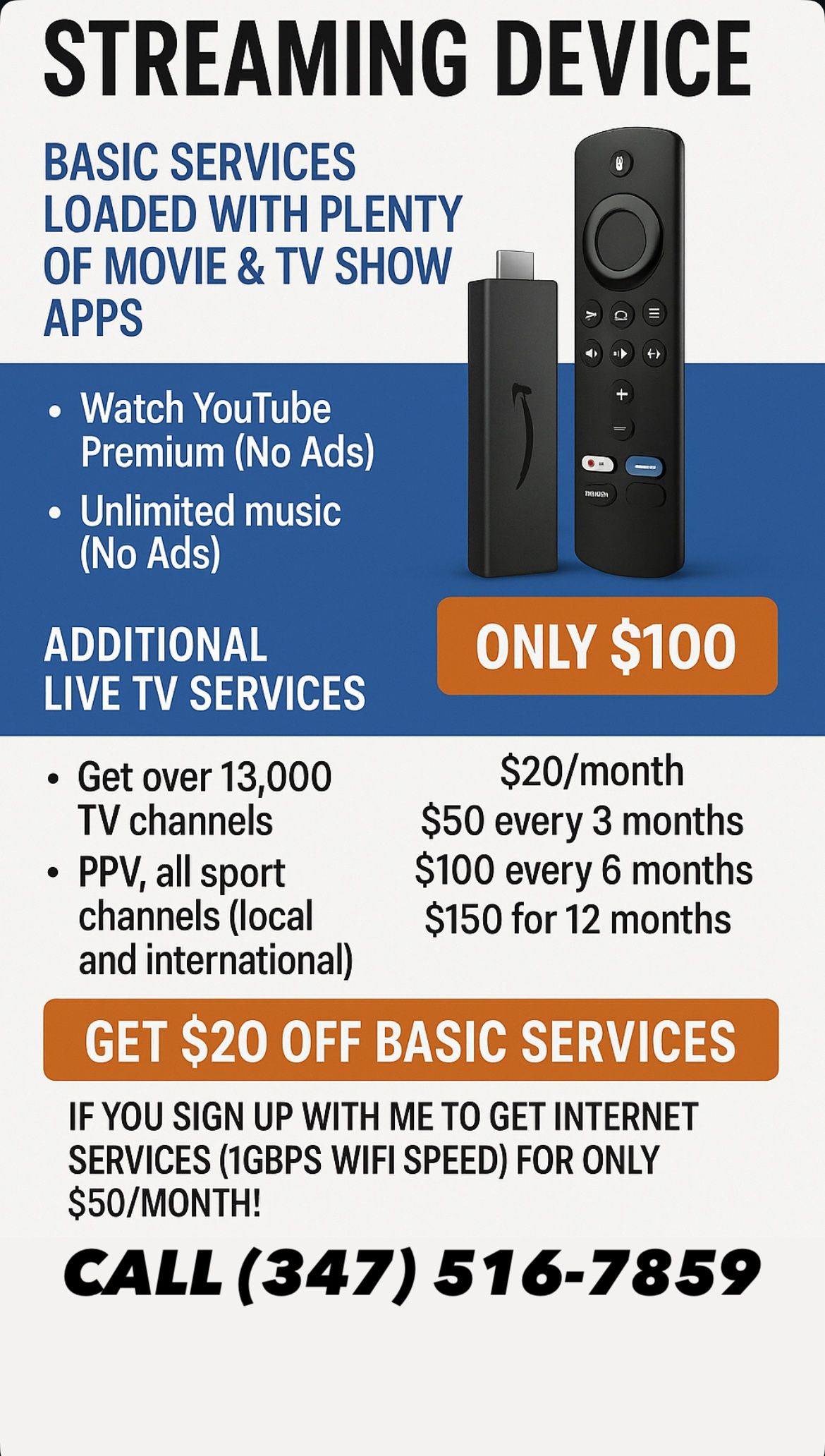 Steaming Device And Internet