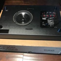 Theater Solutions SUB8S 250 Watt Surround Sound HD Home Theater Slim Powered Active Subwoofer (Black) Condition: New Description: Elevate your home au