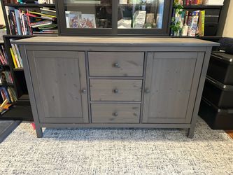 Gray Wood cabinet with Drawers and Cabinets