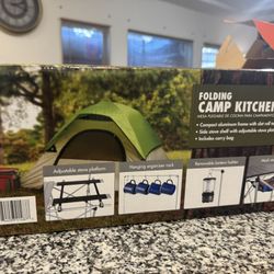 Ozark Trail Folding Camp Kitchen Table, 41 in. x 18 in. with Adjustable Stove Platform -no table top