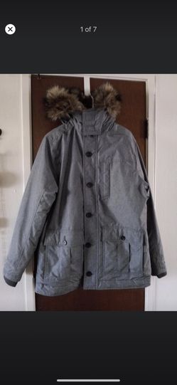 Hollister Winter Parka Size large NEW WITH TAGS GREY FAUX