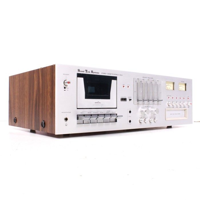 Sound Tech Systems STS 800E Vintage Stereo Cassette 8-Track Player Tape Deck