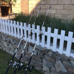 Three (3) Offshore Anglers Saltwater Fishing Spinning Rods with Reels