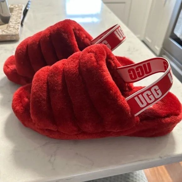 Red Ugg Slides Size 7 $60