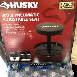 Husky Pneumatic Adjustable Creeper Seat with 15 in. Tool Storage Tray