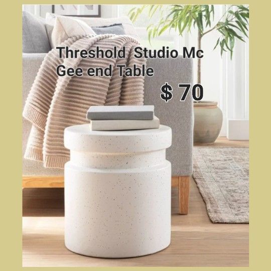New Threshold Studio Mc Gee White Ceramic End Table