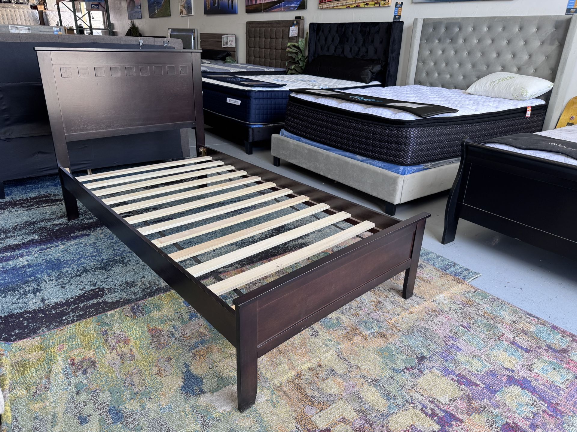 NEW Twin Wooden Platform Bed Frame - Strong!