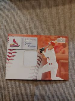 JD Drew cardinals game used baseball card