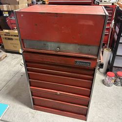 Vintage Made In USA Snap On Tools 2 Piece Tool Box Set Top Bottom With Keys 