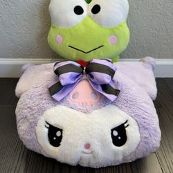 Kuromi Stuffy And Keroppi Stuffy Backpack