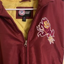 ASU Vintage Puffer Jacket With Hoodie Size Medium 