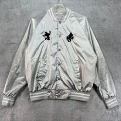 Disney Mickey Mouse Disco Varsity Jacket Mens M Gray Walt Imagineering Exclusive