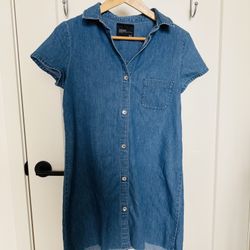 Zara Trafaluc Short-sleeve Denim Shirt Dress 
