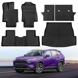 Floor Mats for Toyota RAV4 2019-2025 (Include Hybrid) Full Set All Weather Floor Mats for Toyota RAV4 